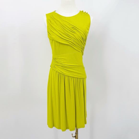 Vince Camuto Dresses & Skirts - Vince Camuto Sleeveless Ruched Dress XS Key Lime Dopamine Cocktail Summer Spring